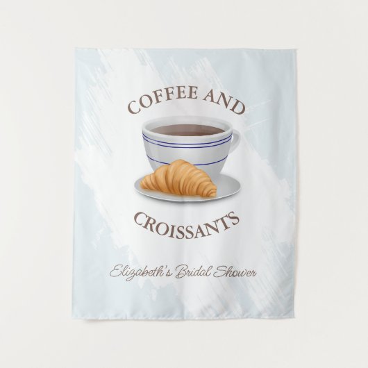 Bruiloftsborrel met koffie en croissants wandkleed (Voorkant)
