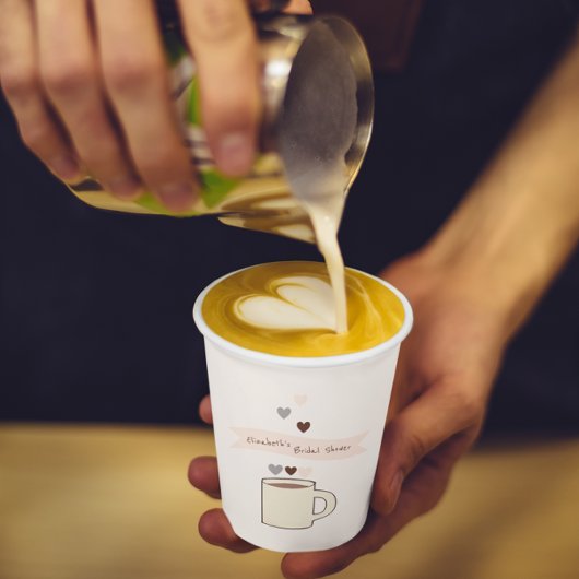 Bruiloftsborrel met koffie papieren bekers
