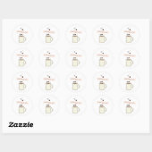 Bruiloftsborrel met koffie ronde sticker (Vel)