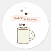 Bruiloftsborrel met koffie ronde sticker (Voorkant)