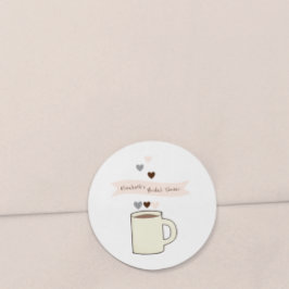 Bruiloftsborrel met koffie ronde sticker