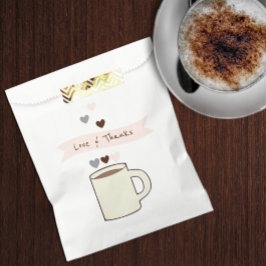 Bruiloftsborrel met koffiethema bedankzakje