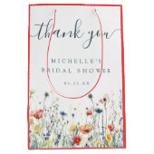 Bruiloftsborrel met levendige wilde bloemen medium cadeauzakje (Voorkant)