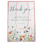 Bruiloftsborrel met levendige wilde bloemen medium cadeauzakje (Achterkant)