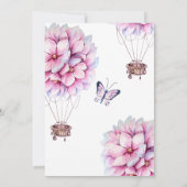 Bruiloftsborrel met magnolia bloemmotief kaart (Achterkant)