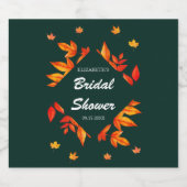 Bruiloftsborrel met moderne landelijke herfstblade sparkling wijnetiket (Enkel label)