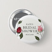 Bruiloftsborrel met Moderne Rozen Ronde Button 5,7 Cm (Voorkant /achterkant)