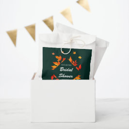 Bruiloftsborrel met moderne rustieke herfstbladere bedankzakje