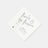 Bruiloftsborrel met moderne script parels en Prose Servet (Hoek)