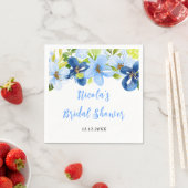 Bruiloftsborrel met Navy- en Babyblauwe Bloemen Servet (Insitu)