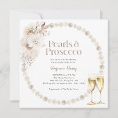 Bruiloftsborrel met Parels en Prosecco Kaart (Voorkant)