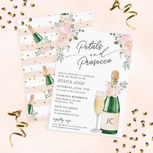 Bruiloftsborrel met Petals & Prosecco Mousserende  Kaart