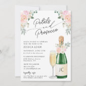 Bruiloftsborrel met Petals & Prosecco Mousserende  Kaart (Voorkant)