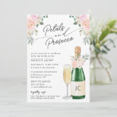 Bruiloftsborrel met Petals & Prosecco Mousserende  Kaart (Staand voorkant)