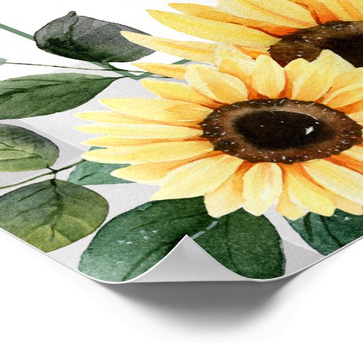 Bruiloftsborrel met Pompoen en Zonnebloemen Welkom Poster (Hoek)