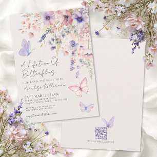 Bruiloftsborrel met Vlinders en Wilde Bloemen Kaart