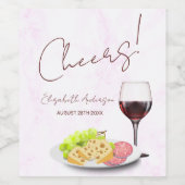 Bruiloftsborrel met wijn en charcuterie etiket (Enkel label)