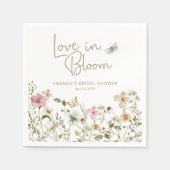 Bruiloftsborrel met wilde bloemen 'Love in Bloom' Servet (Voorkant)