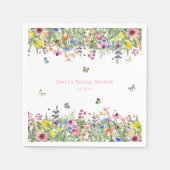 Bruiloftsborrel met Zomerbloemen & Vlinders Servet (Voorkant)