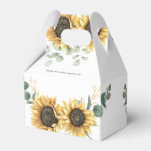 Bruiloftsborrel met zonnebloemen en eucalyptus bedankdoosjes (Achterkant)