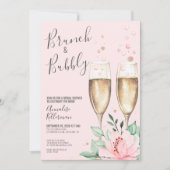 Bruiloftsborrel Roze Bloemige Bruidsfeest Kaart (Voorkant)