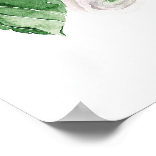 Bruiloftsborrel Welcome Bord met Hortensia en Groe Poster (Hoek)