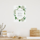 Bruiloftsborrel Welcome Bord met Hortensia en Groe Poster (Keuken)