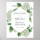 Bruiloftsborrel Welcome Bord met Hortensia en Groe Poster (Voorkant)