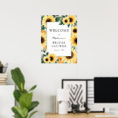 Bruiloftsborrel Welcome met Pompoen en Zonnebloeme Poster (Thuiskantoor)