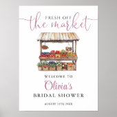 Bruiloftsborrel Welcome Sign 'Fresh Off The Market Poster (Voorkant)