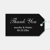Bruiloftsbruid Bruidegom Zwart en Wit Dank U Label Cadeaulabel (Voorkant (Horizontaal))