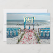 Bruiloftsbruidspilaar aan het strand RSVP Kaart (Voorkant)