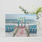 Bruiloftsbruidspilaar aan het strand RSVP Kaart (Staand voorkant)