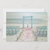 Bruiloftsbruidspilaar aan het strand RSVP Kaart (Achterkant)