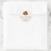 Bruiloftsbruidssalon Love is Brewing Coffee Beans Ronde Sticker (Tas)