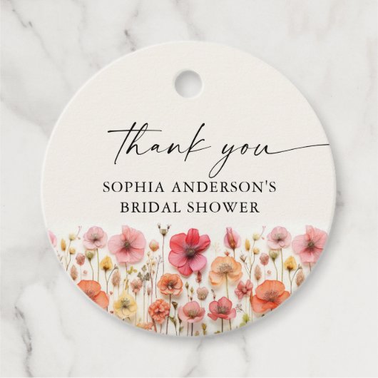 Bruiloftsbruidsshower Ronde Favorietags Bedankjes Labels (Voorkant)