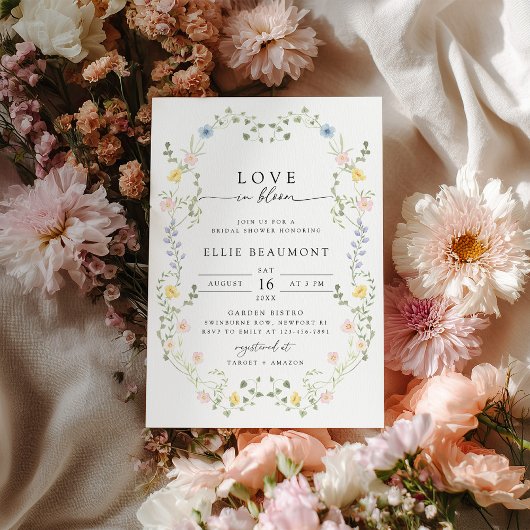 Bruiloftsbruidsshower uitnodiging Love in Bloom