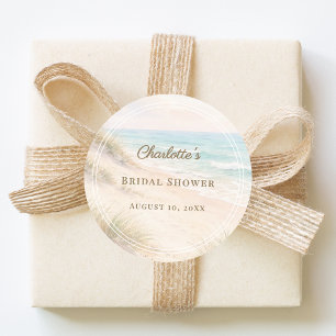 Bruiloftsbruidssluiers strand kust elegant ronde sticker