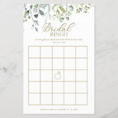 Bruiloftsbruiloft Bingo Spel met Groene Decoratie Flyer (Voorkant)