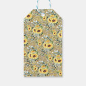 Bruiloftsbruiloft Bubbles & Brews Zonnebloem Groen Cadeaulabel (Achterkant)