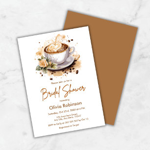 Bruiloftsbruiloft Coffee Floral Love is Brewing Kaart