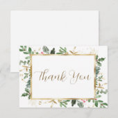 Bruiloftsbruiloft Dankkaart Wintergroen Bedankkaart (Voorkant / Achterkant)