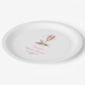 Bruiloftsbruiloft met bubbels perzik abrikoos papieren bordje (Gekanteld)