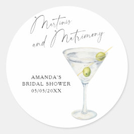 Bruiloftsbruiloft met Martinis  Ronde Sticker