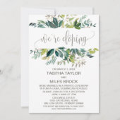 Bruiloftsbruiloft Ontvangst met Loof We're Eloping Kaart (Voorkant)