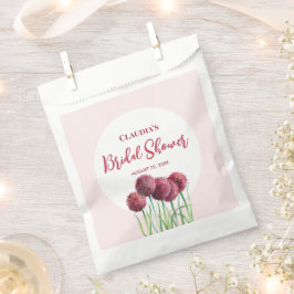 Bruiloftsbruiloft Paars Roze Allium Bloemige Water Bedankzakje