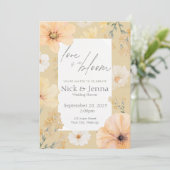 Bruiloftsbruiloft uitnodiging Love is in Bloom (Staand voorkant)