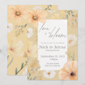 Bruiloftsbruiloft uitnodiging Love is in Bloom (Voorkant / Achterkant)
