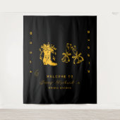 Bruiloftsbruiloop met laarzen en bubbels wandkleed (Voorkant)