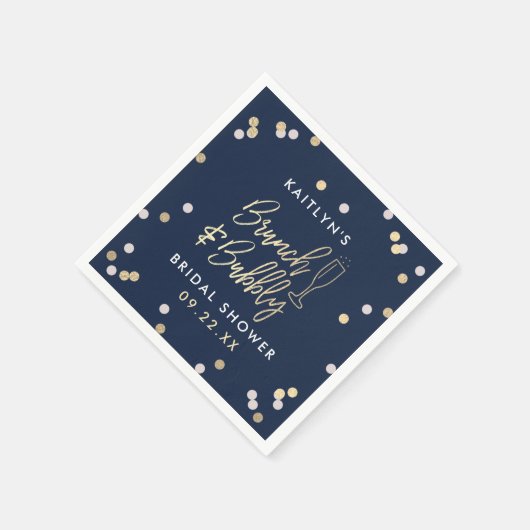 Bruiloftsbrunch & Bruisende Confetti Bruidsfeest Servet (Hoek)